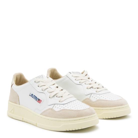 26FW 오트리 메달리스트 로우 레더 스니커즈 AULW LS75 LEAT SUEDE WHITE GOLD - AUTRY