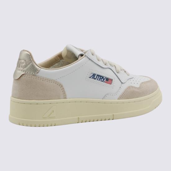 26FW 오트리 메달리스트 로우 레더 스니커즈 AULW LS75 LEAT SUEDE WHITE GOLD - AUTRY
