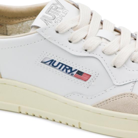 26FW 오트리 메달리스트 로우 레더 스니커즈 AULW LS75 LEAT SUEDE WHITE GOLD - AUTRY