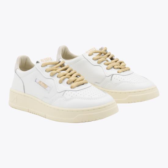 26FW 오트리 메달리스트 로우 레더 스니커즈 AULW SW01 LEAT SWOLL WHT WHT - AUTRY