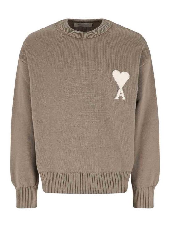 26SS 아미 ADC 울 & 코튼 크루넥 하트 스웨터 UKS859KN0156A117 Beige