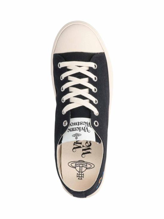 26SS 비비안웨스트우드 자수 로고 스니커즈 75020063MW015BN402 Black - VIVIENNE WESTWOOD