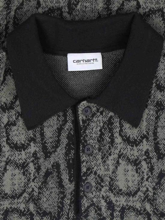 26SS 칼하트 WIP 롱슬리브 스네이크 폴로 스네이크 카모 자카드 리프 I0361703QLXX Green - CARHARTT