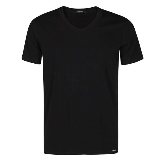 26FW 톰포드 V넥 반팔 티셔츠 T4M09 1040002 BLACK