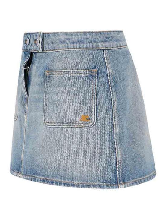 26SS 쿠레쥬 시그니처 데님 미니 스커트 126DJU342DE00587055 Blue - COURREGES