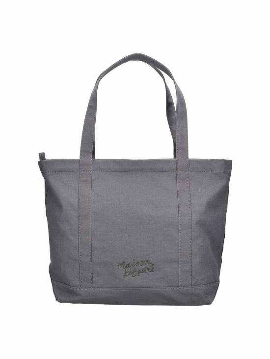 26SS 메종키츠네 라지 폭스 헤드 토트백 LW05104WW01070453 Grey - MAISON KITSUNE
