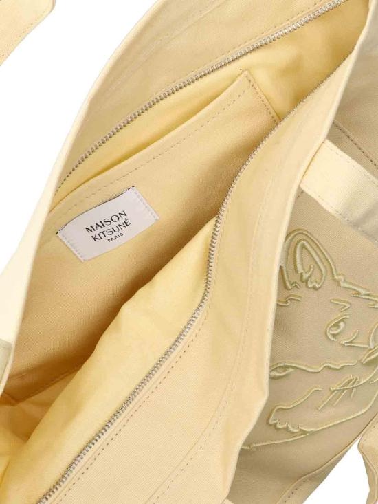 26SS 메종키츠네 라지 폭스 헤드 토트백 LW05104WW01070425 Yellow - MAISON KITSUNE