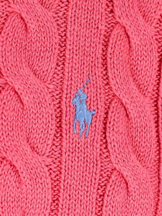 26SS 폴로 랄프로렌 로고 자수 케이블 니트 스웨터 710775885538 Red - POLO RALPH LAUREN
