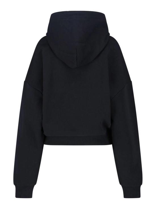 26SS 비비안웨스트우드 로고 자수 크롭 후드 1I01001AJ00ASN401 Black - VIVIENNE WESTWOOD