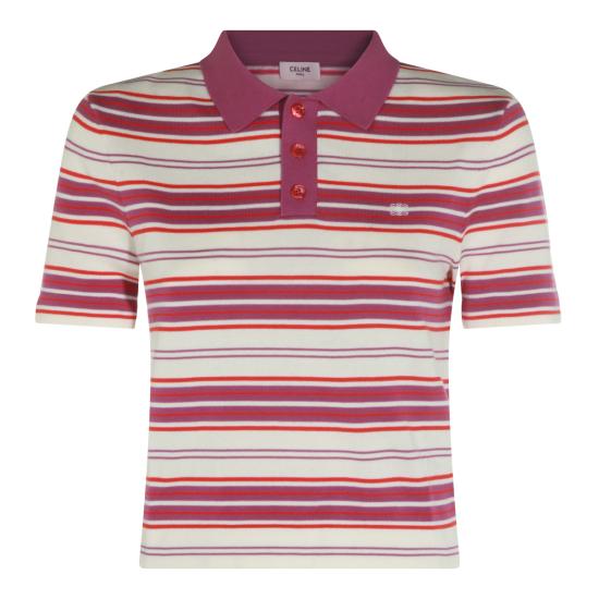 26FW 셀린느 폴로 티셔츠 RY0YI3B21 01AH WHITE PURPLE