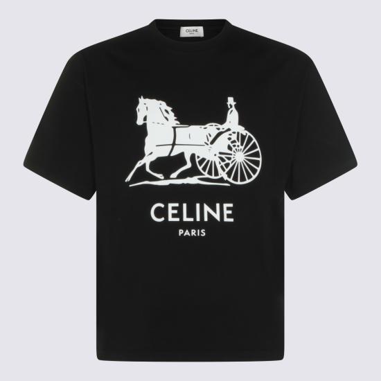 26FW 셀린느 반팔 티셔츠 RX0LB1242 38AW BLACK - CELINE