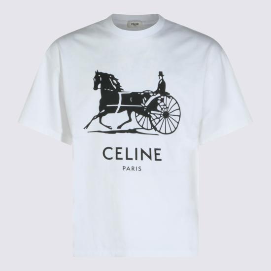 26FW 셀린느 반팔 티셔츠 RX0LB1242 01OK WHITE - CELINE