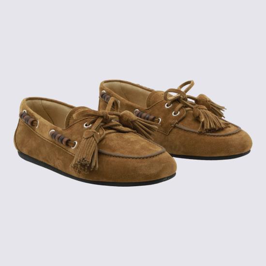 26FW 미우미우 스웨이드 태슬 장식 덱 슈즈 5D518EF005 054F0393 OLIVA - MIU MIU