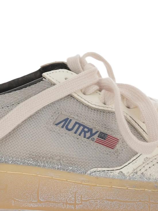 26SS 오트리 슈퍼 빈티지 메달리스트 로우 레더 스니커즈 AVLW ME01 WHITE BLACK SILVER - AUTRY