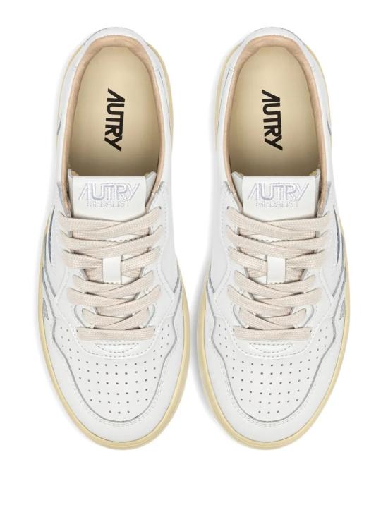26SS 오트리 메달리스트 로우 레더 스니커즈 AULW HP02 WHITE SILVER - AUTRY