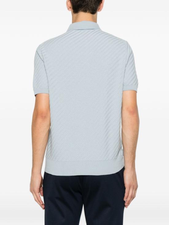 26SS 브리오니 코튼 실크 캐시미어 트라마 위브 폴로 셔츠 UMR20O PAK224919 NAVY - BRIONI