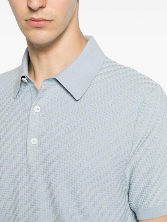 26SS 브리오니 코튼 실크 캐시미어 트라마 위브 폴로 셔츠 UMR20O PAK224919 NAVY - BRIONI