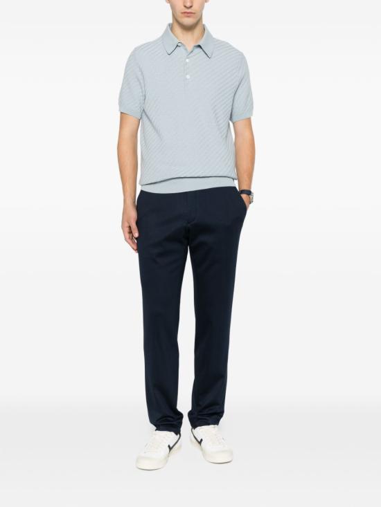 26SS 브리오니 코튼 실크 캐시미어 트라마 위브 폴로 셔츠 UMR20O PAK224919 NAVY - BRIONI