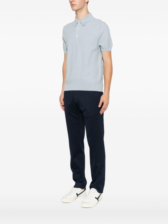 26SS 브리오니 코튼 실크 캐시미어 트라마 위브 폴로 셔츠 UMR20O PAK224919 NAVY - BRIONI
