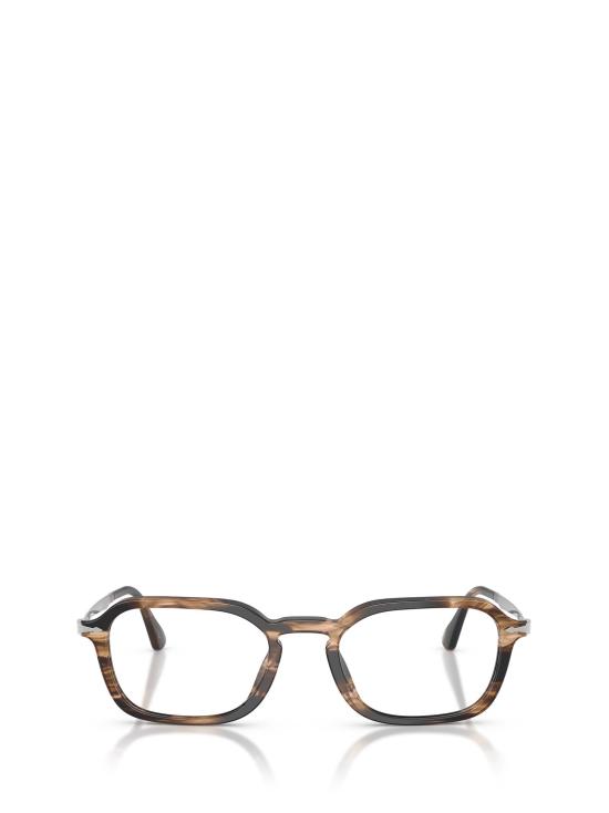 26FW 페르솔 안경 PO3381V 1236 STRIPED BLACK GREISH BROWN