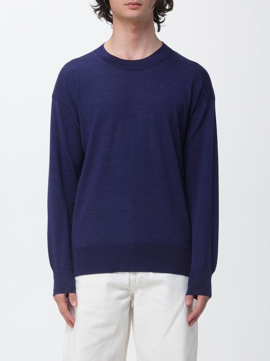 26SS 아미 씬 울 크루넥 아미 드 하트 스웨터 UKS856 KN0066 A021 BLUE DOM