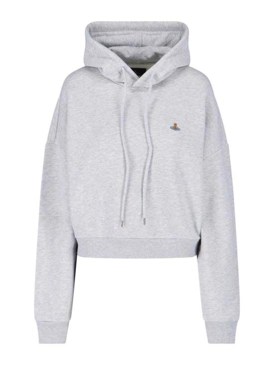 26SS 비비안웨스트우드 로고 자수 크롭 후드 1I01001AJ00ASP001 Grey