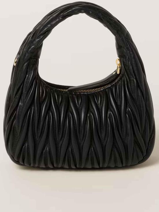 26FW 미우미우 완더 마테라쎄 나파 레더 호보 백 5BC125AN88F0002 BLACK - MIU MIU