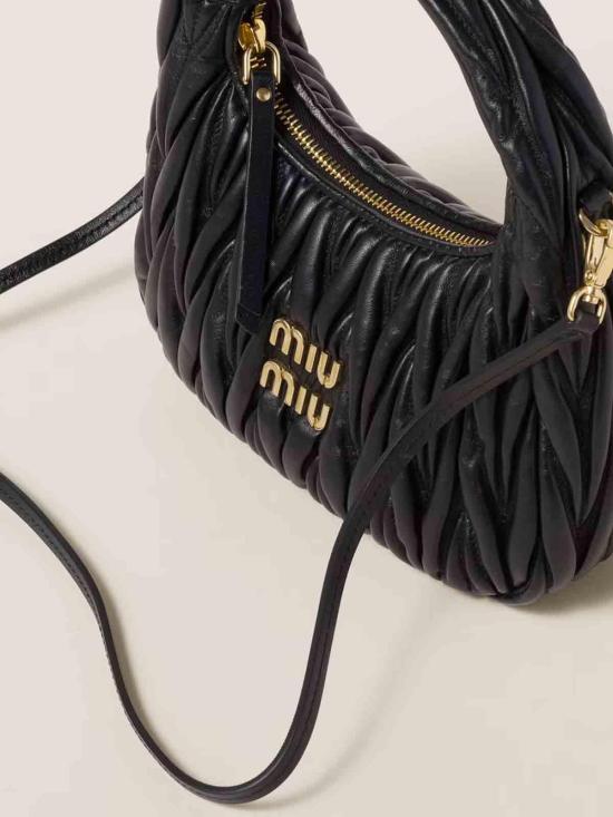 26FW 미우미우 완더 마테라쎄 나파 레더 호보 백 5BC125AN88F0002 BLACK - MIU MIU