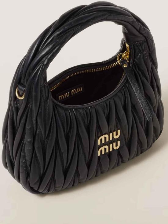26FW 미우미우 완더 마테라쎄 나파 레더 호보 백 5BC125AN88F0002 BLACK - MIU MIU