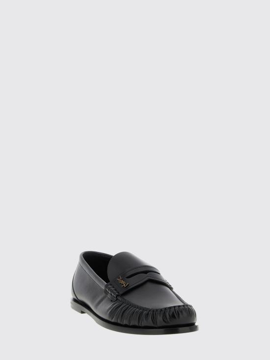 26SS 생로랑 스무스 레더 카산드라 로퍼 820618AAELH 1000 Black - SAINT LAURENT
