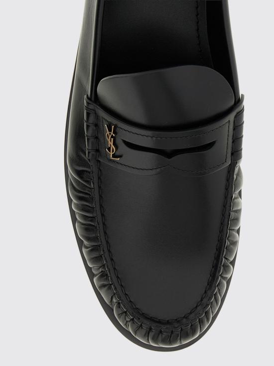 26SS 생로랑 스무스 레더 카산드라 로퍼 820618AAELH 1000 Black - SAINT LAURENT