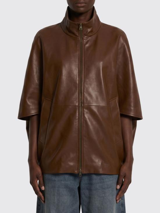 26SS 발렌시아가 가죽 자켓 871987TUS11 2135 Brown