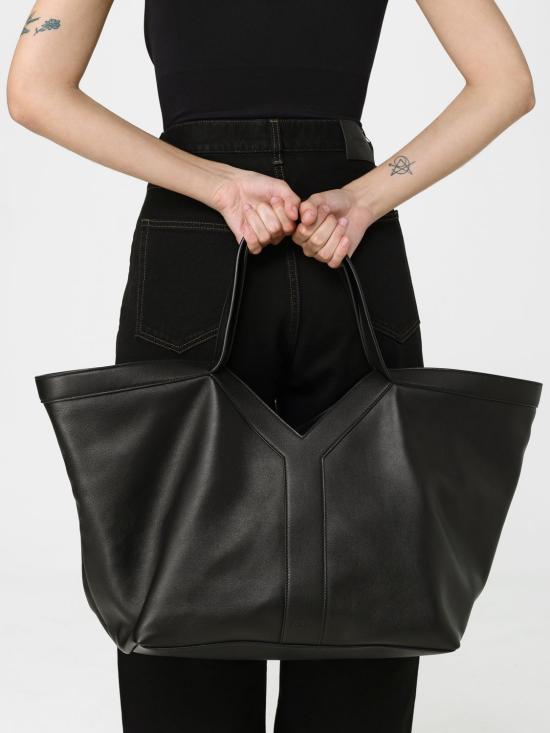 26SS 생로랑 그레인드 레더 Y 토트백 817602AAEB3 1000 Black - SAINT LAURENT