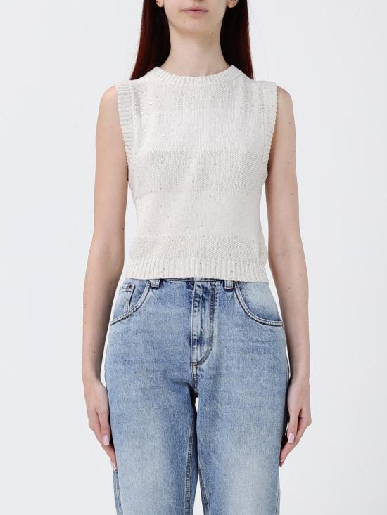 26SS 브루넬로 쿠치넬리 민소매 티셔츠 MDV754810 CJ430 Beige