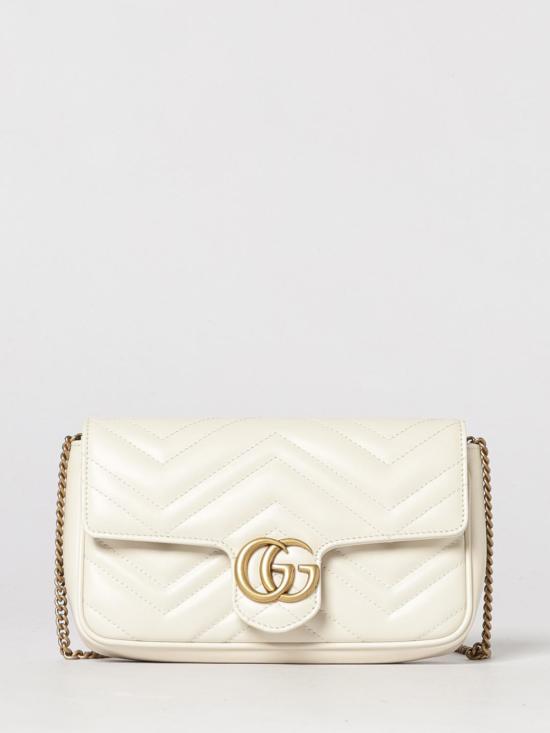26SS 구찌 GG 마몽 스몰 숄더백 751526AACCE 9053 White