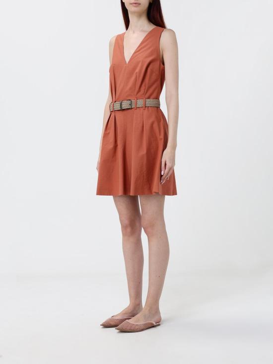 26SS 브루넬로 쿠치넬리 미디 원피스 ML140A5354 C3980 Orange - BRUNELLO CUCINELLI