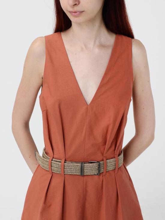 26SS 브루넬로 쿠치넬리 미디 원피스 ML140A5354 C3980 Orange - BRUNELLO CUCINELLI