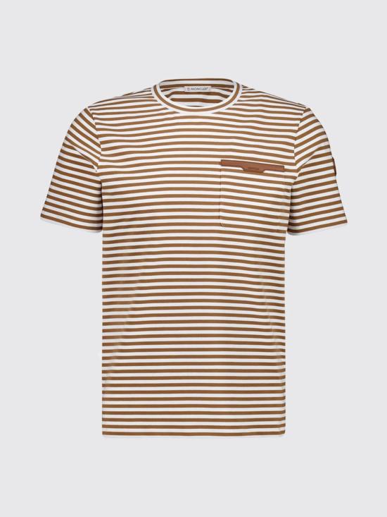 26SS 몽클레어 스트라이프 코튼 티셔츠 L10918C0002489BBE P20 Beige