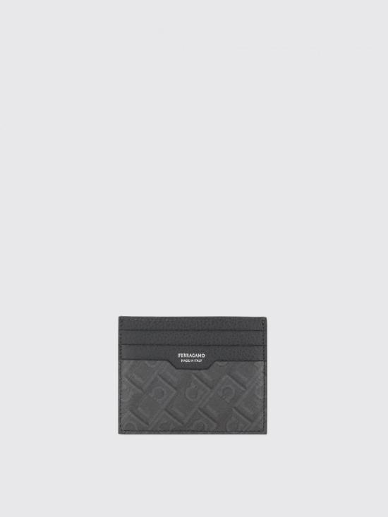 26SS 살바토레 페라가모 간치니 엠보스드 카드 홀더 780321 001 Black