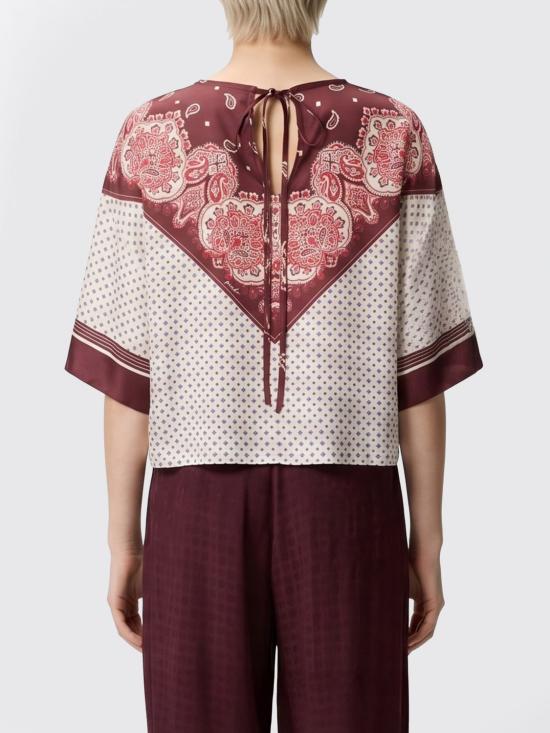 26SS 핑코 반팔 티셔츠 106198A31K YR1 Burgundy - PINKO