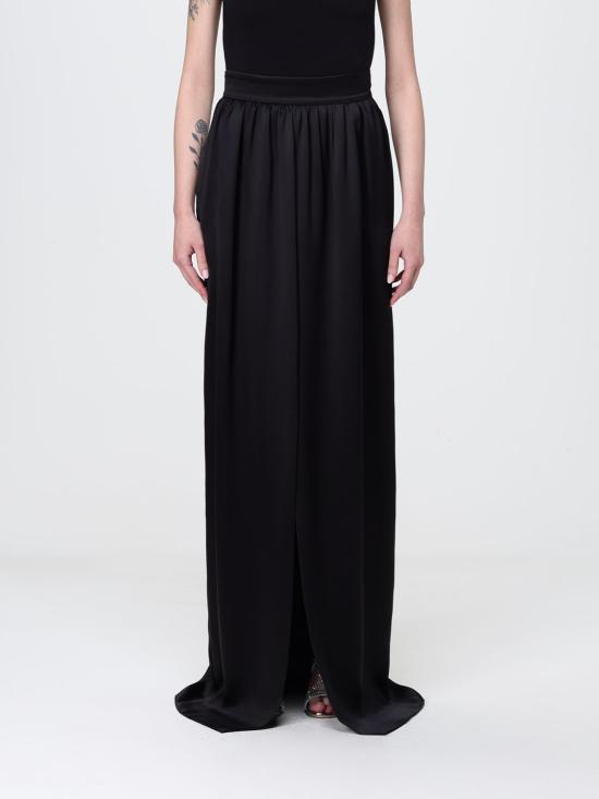 26SS 돌체앤가바나 실크 새틴 카프 랭스 서클 스커트 F4CZGTFU1NU N0000 Black