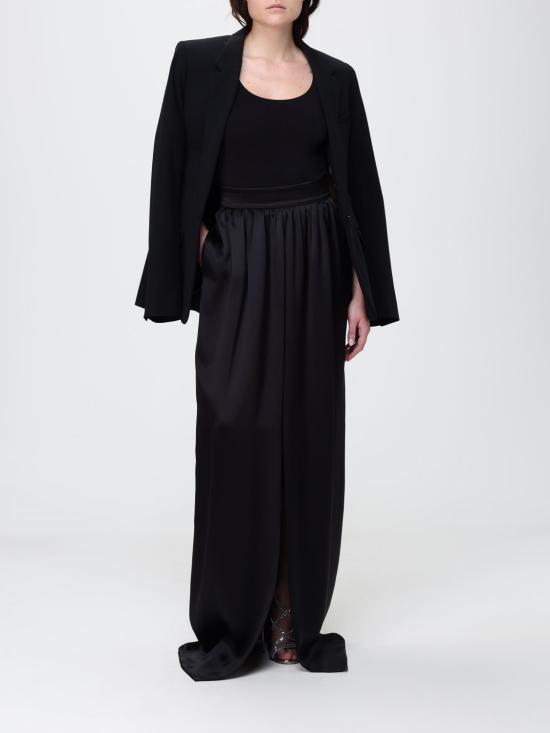 26SS 돌체앤가바나 실크 새틴 카프 랭스 서클 스커트 F4CZGTFU1NU N0000 Black - DOLCE & GABBANA