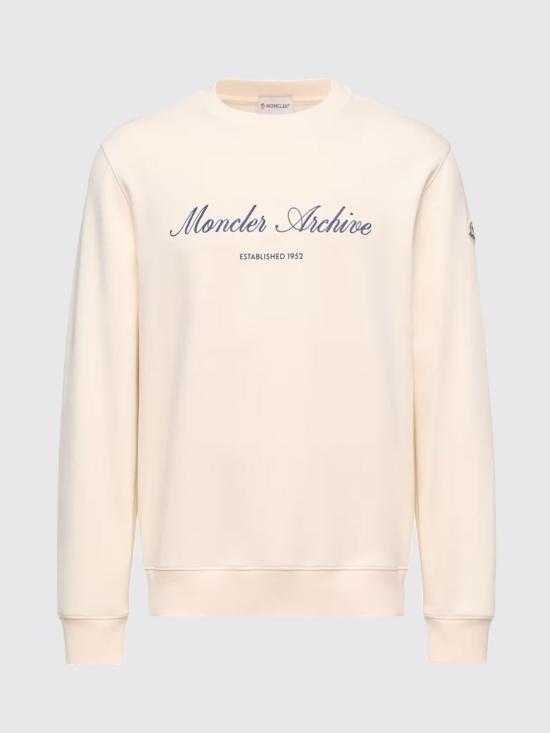 26SS 몽클레어 코튼 블렌드 로고 스웨트셔츠 L10918G0001889A8F 060 Ivory