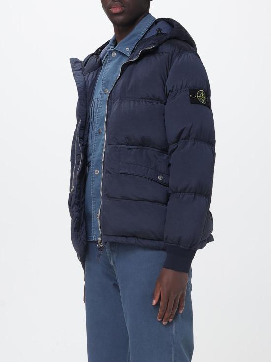 26SS 스톤 아일랜드 나일론 메탈 에코닐 후드 다운 파카 4100088S0019 V0020 Blue - STONE ISLAND