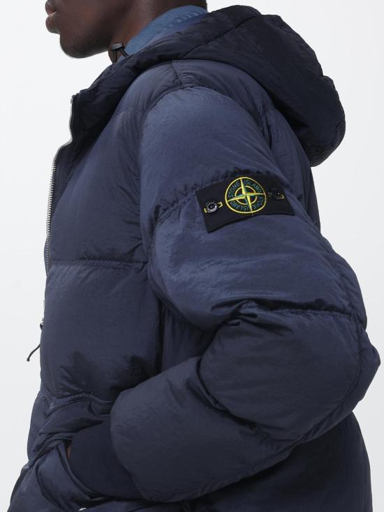 26SS 스톤 아일랜드 나일론 메탈 에코닐 후드 다운 파카 4100088S0019 V0020 Blue - STONE ISLAND