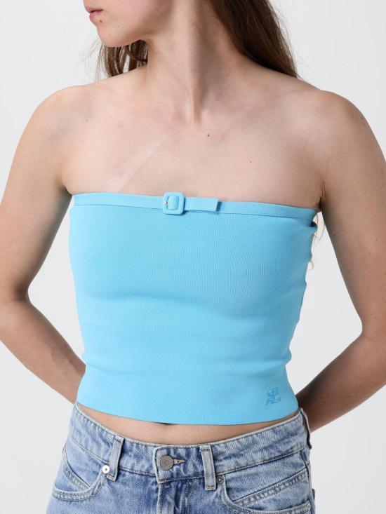 26SS 쿠레쥬 민소매 티셔츠 226MTO526FI0063 7027 Water - COURREGES