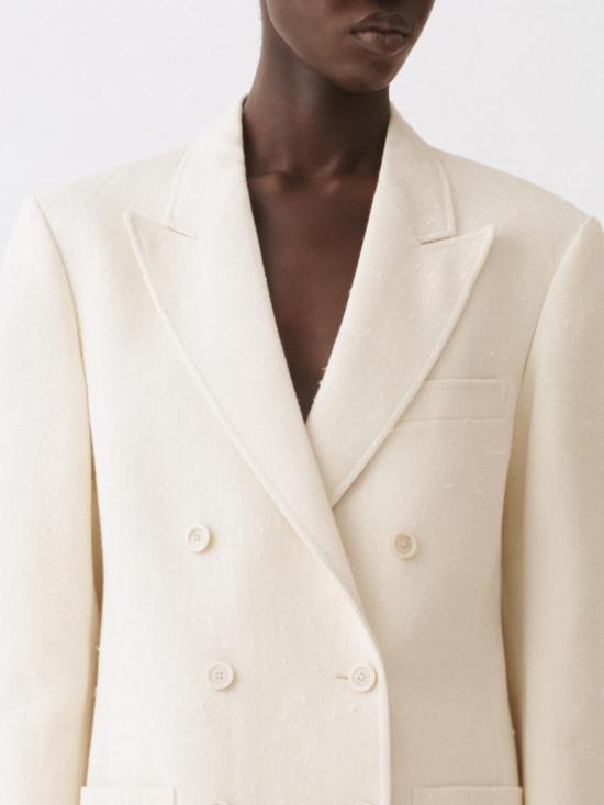 26SS 파비아나 필리피 필 쿠페 테일러링 드롭 더블브레스티드 재킷 GCD266F216L782 VR2 Butter - FABIANA FILIPPI