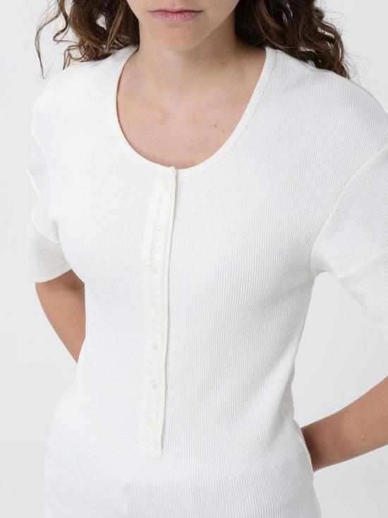 26SS 르메르 피티드 헨리 티셔츠 TS0005LJ10 30086 White - LEMAIRE