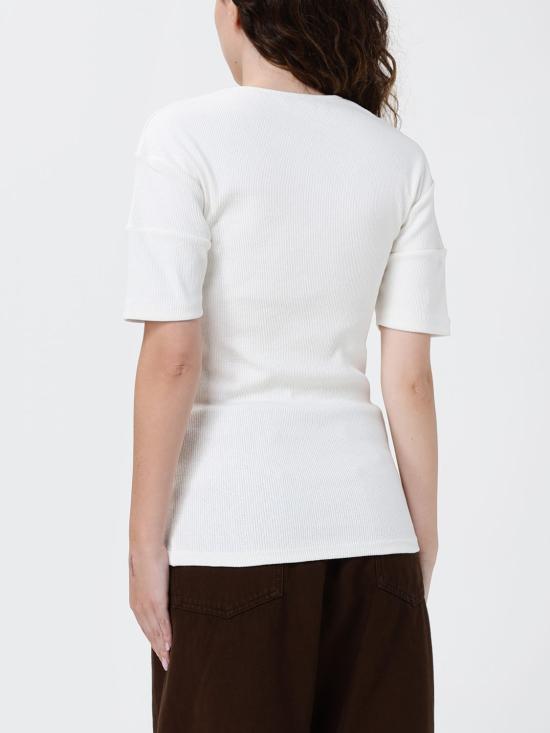 26SS 르메르 피티드 헨리 티셔츠 TS0005LJ10 30086 White - LEMAIRE