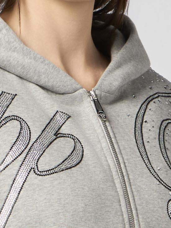 26SS 필립 플레인 후드 티셔츠 SAFCWJB1934PTE003N 10 Grey - PHILIPP PLEIN